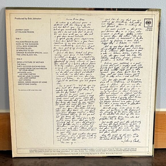 Vtg Johnny Cash 2-Album Bundle: Johnny Cash at San Quentin & at Folsom Prison - Picture 8 of 12